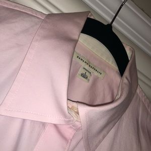 Sz L Pink Tailored-Fit Stretch Button Down Shirt